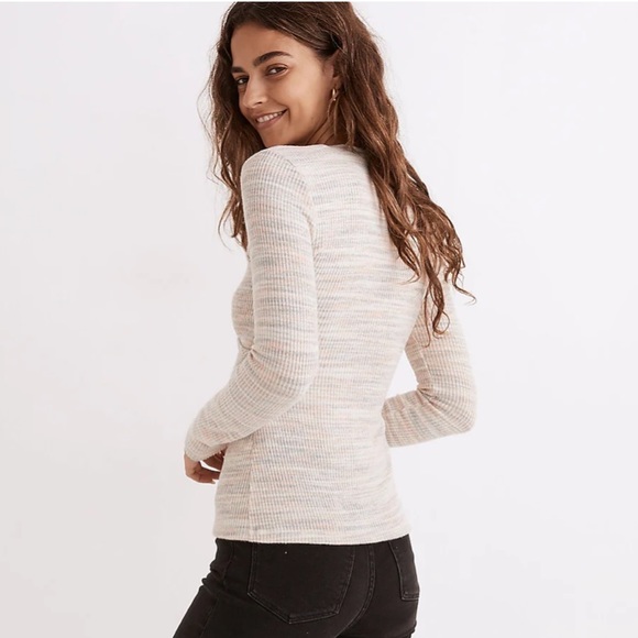 Madewell Space Dye Faux-Wrap Top - Picture 2 of 6